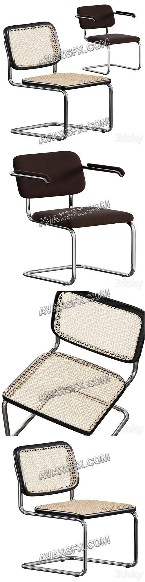 Knoll Cesca Chair Cane Seat&Back - 3D Model