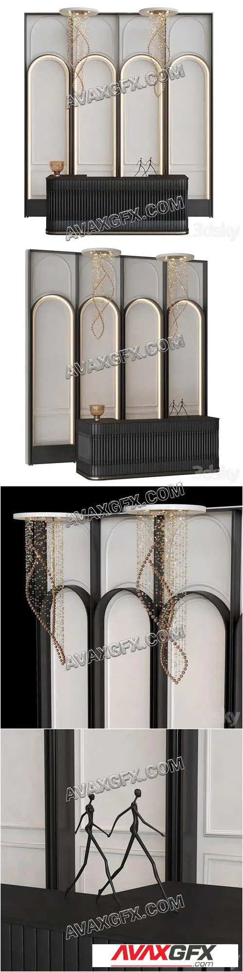 Neoclassical reception desk 13 - 3D Model