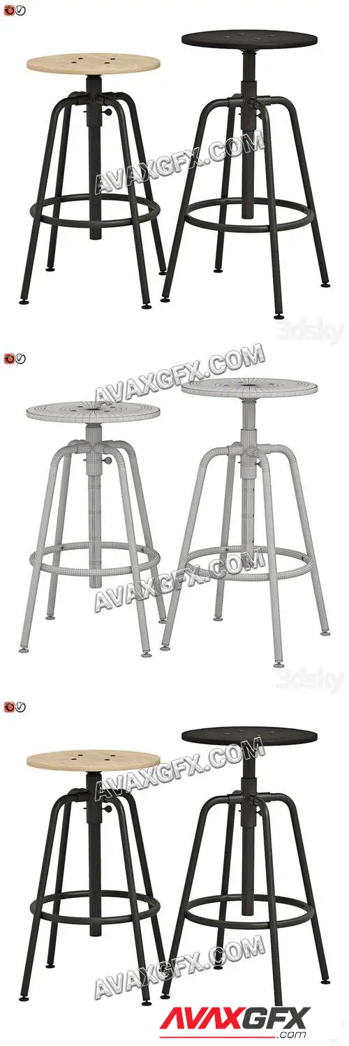 Bar stool IKEA KULLABERG - 3D Model