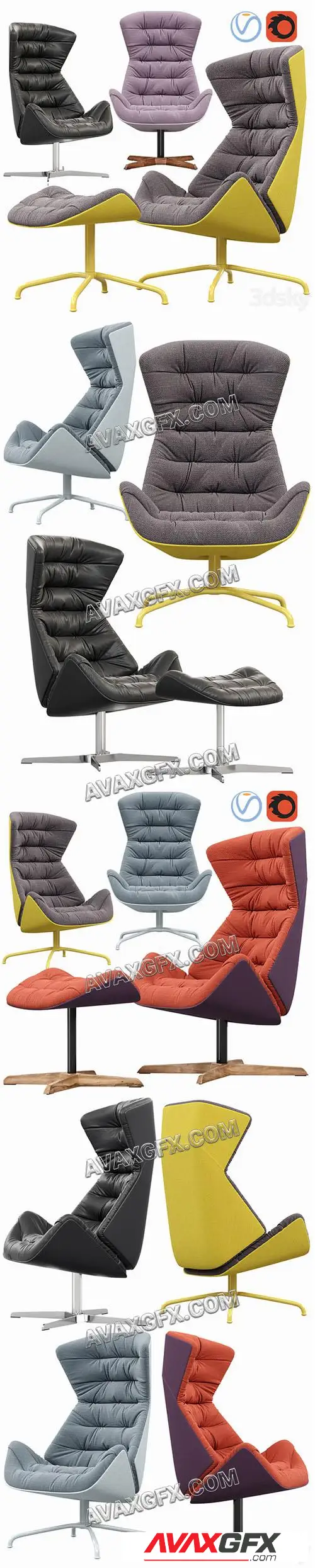 Thonet lounge chair 808 - 3D Model