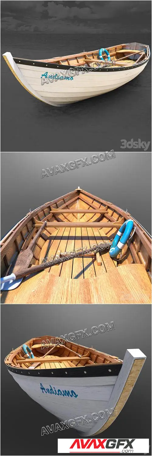 Wooden Boat - 3D Model