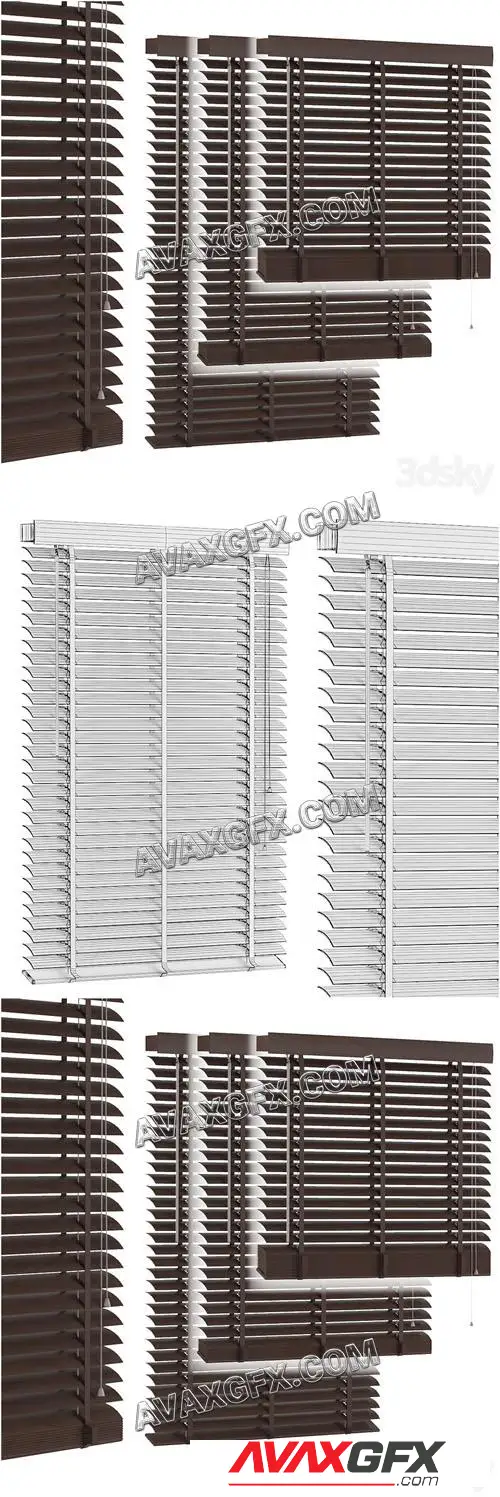 Wood Venetian Blind 01 - 3D Model
