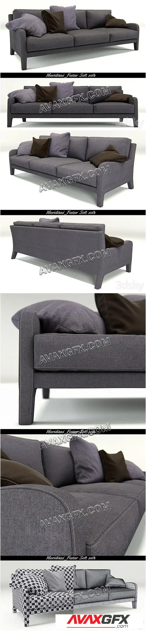 Meridiani_Foster Soft sofa - 3D Model