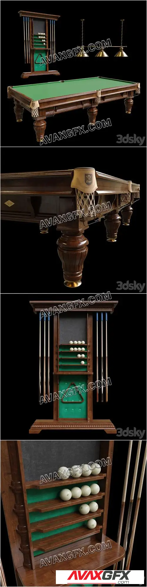 Billiard table President - 3D Model
