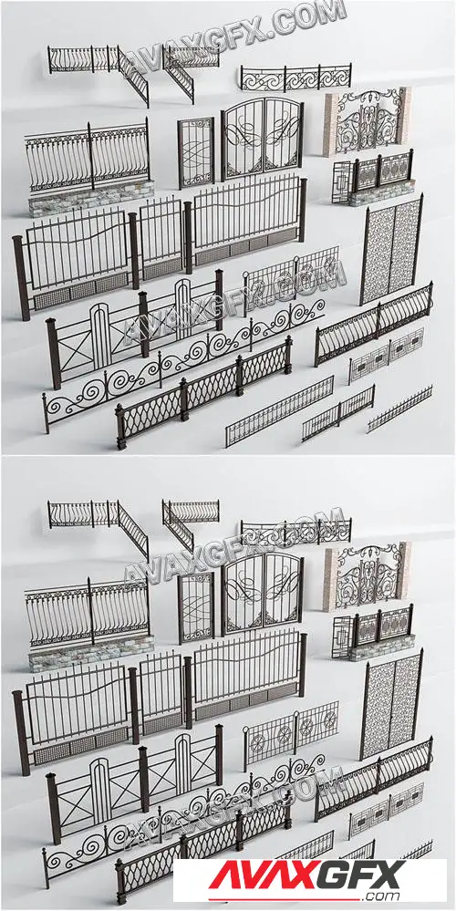Wrought iron fences - 3D Model