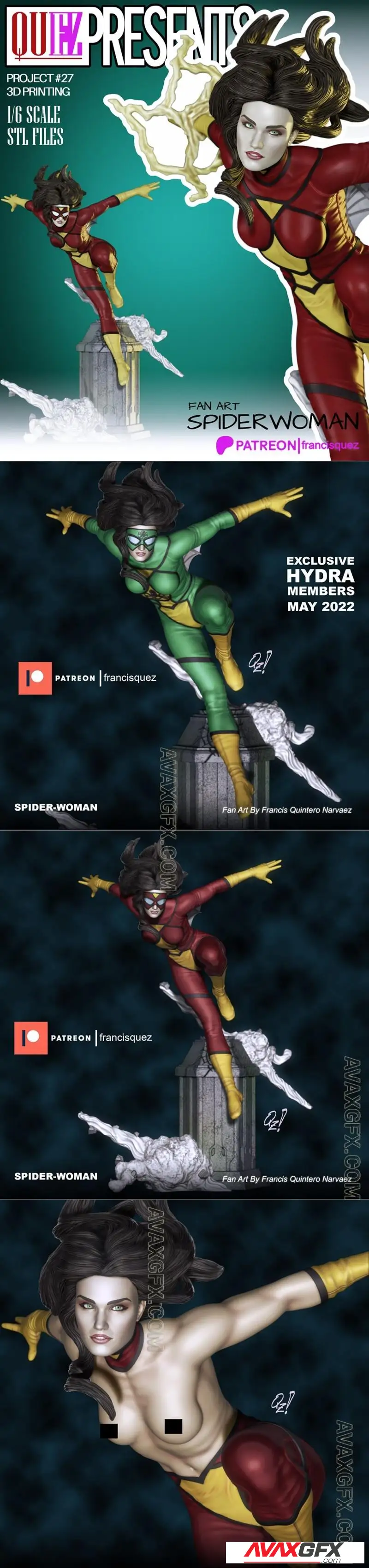 Francis Quez - Spider woman - Exclusive - STL 3D Model