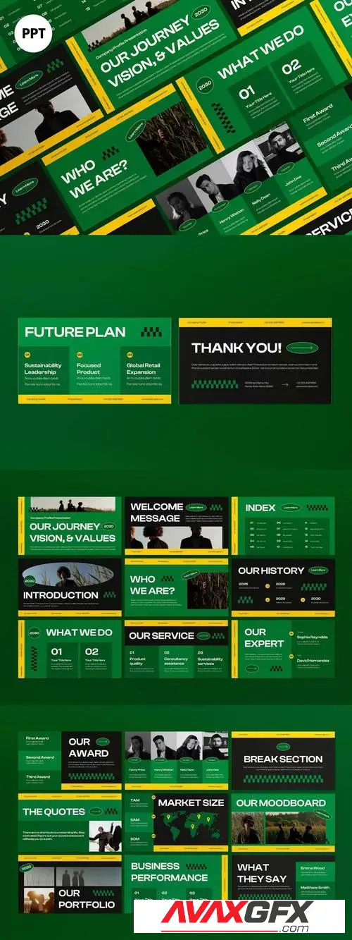 Green Modern Company Profile PPT 827P3X9