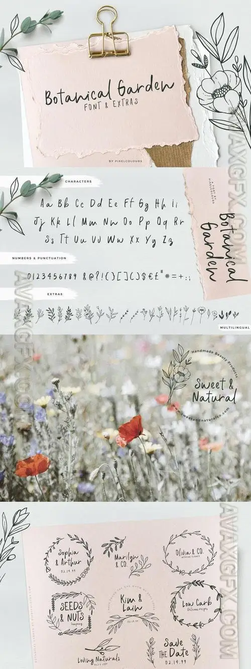 Botanical Script and Decorative Font Duo MRUGGWS