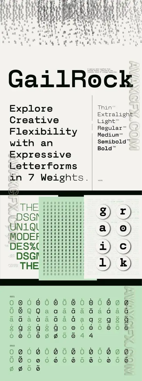 Gail Rock - Typewriter Monospace Branding Grit LBWHUS7