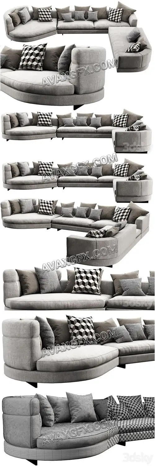 Minotti Alexander Arrangement 03 - 3D Model