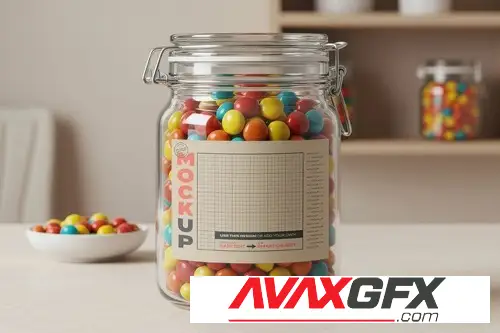Candy Jar Label Mockup 3PRB68M