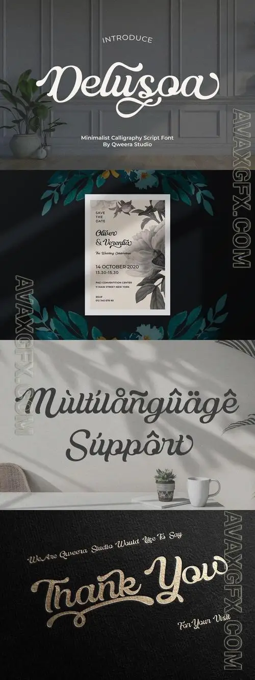 Delusoa - Modern Script Logo Font MQBW567