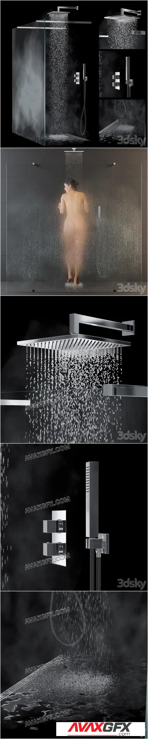 Built-in shower system Palazzani Track - 3D Model