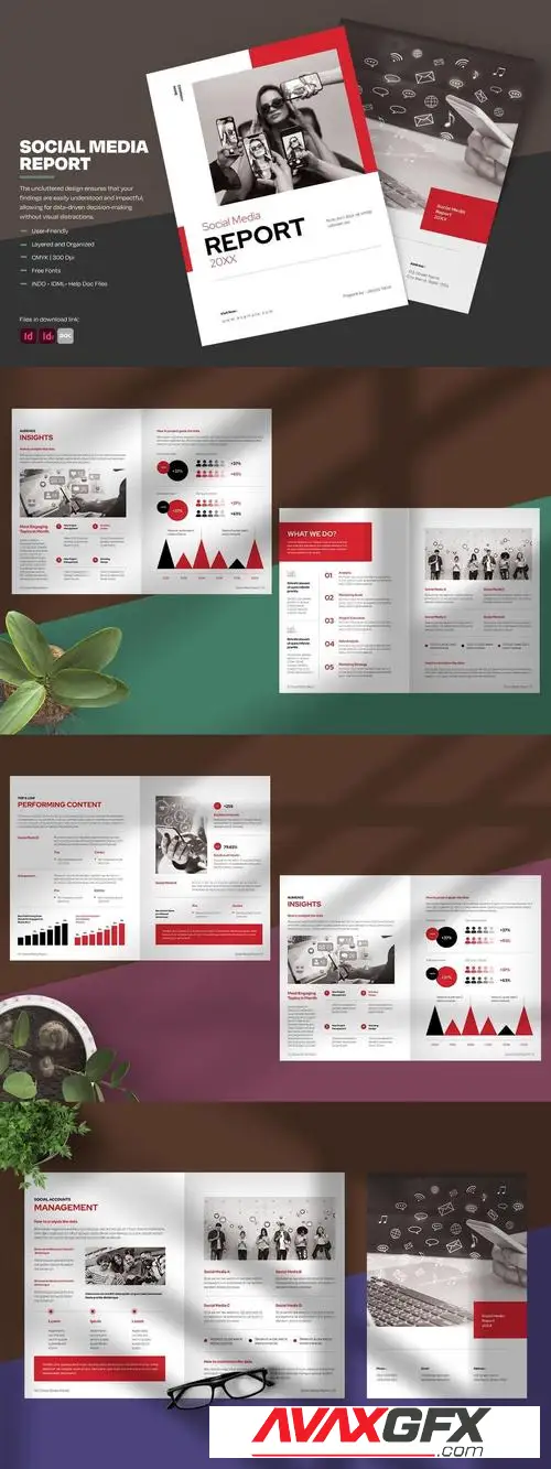 Red Swiss Style Social Media Report PZW6A7M