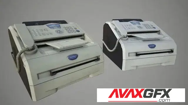 Printer Brother IntelliFax 2820 Low-poly - 3D-Model