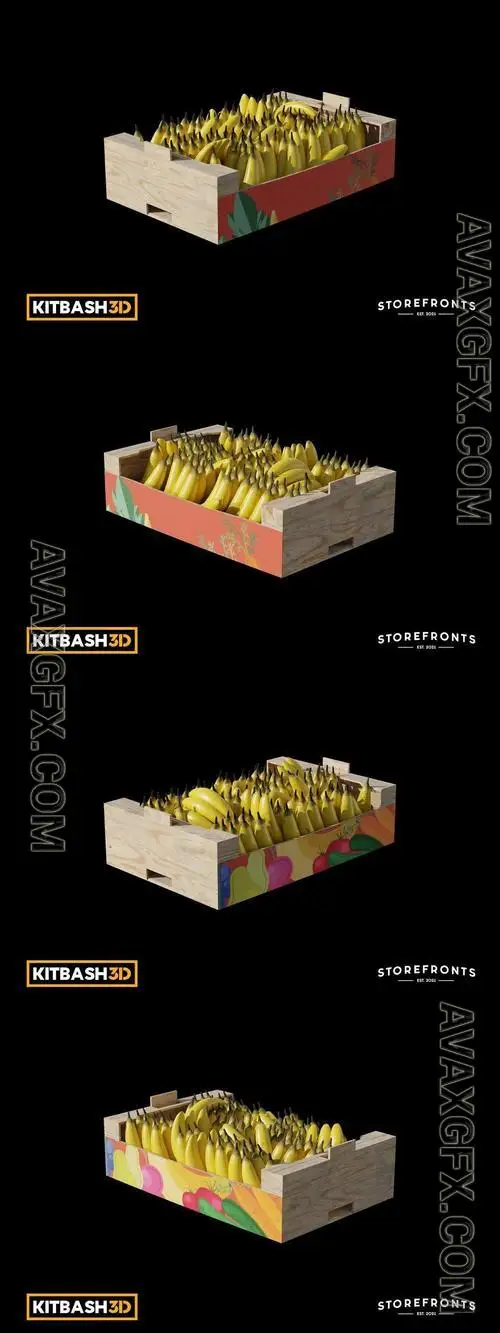 Kitbash: Storefronts - Box of Bananas 3D A2N4AT5