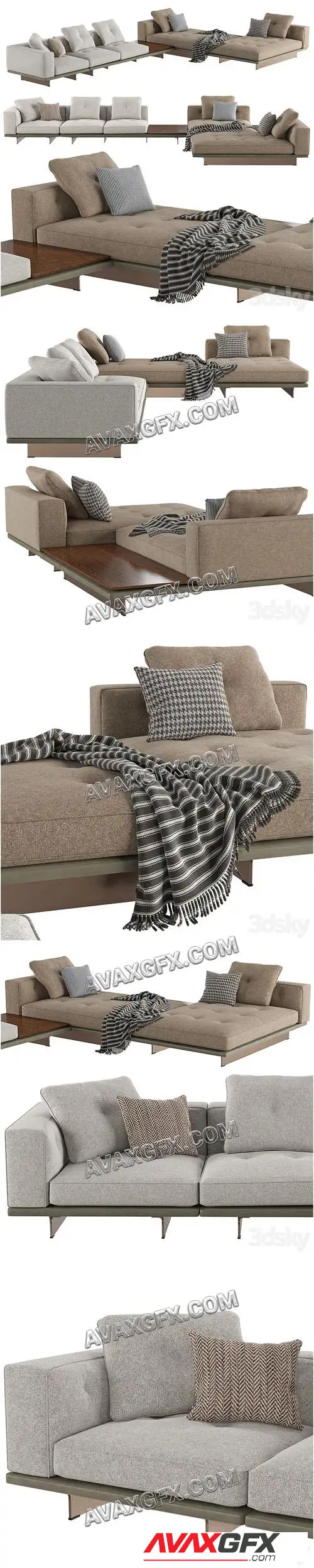 Sofa Dylan composition 02 - 3D Model