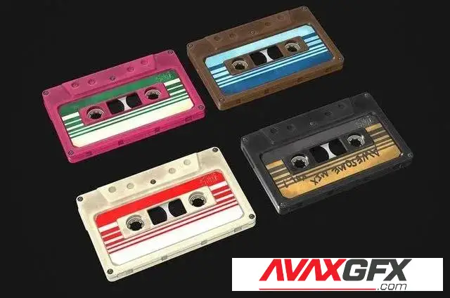 Cassette awesome mix vol drs Low-poly - 3D Model