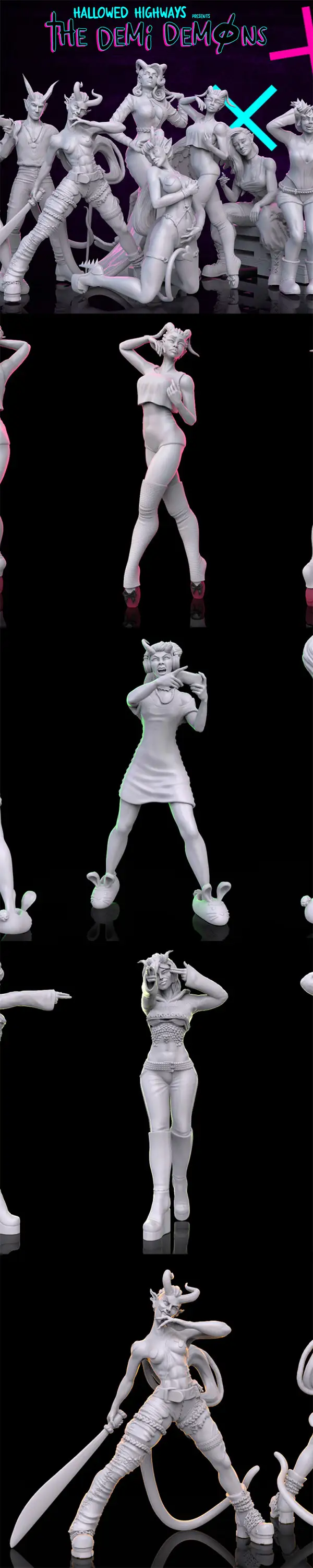 Bella Nacht Miniatures – The Demi Demons – 3D Print