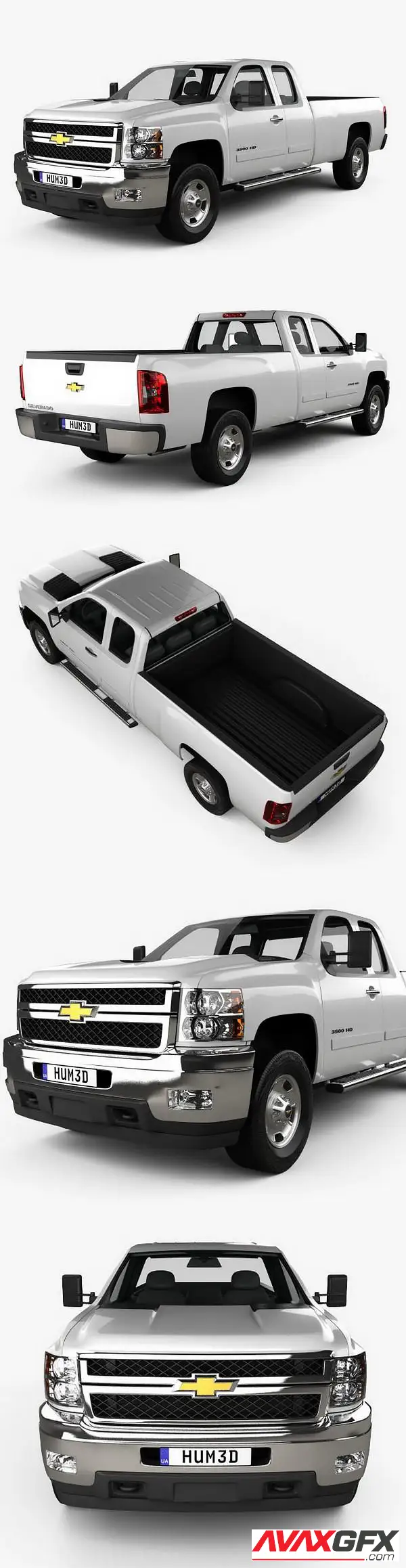 Chevrolet Silverado HD Extended Cab Long Bed 2011 3D Model