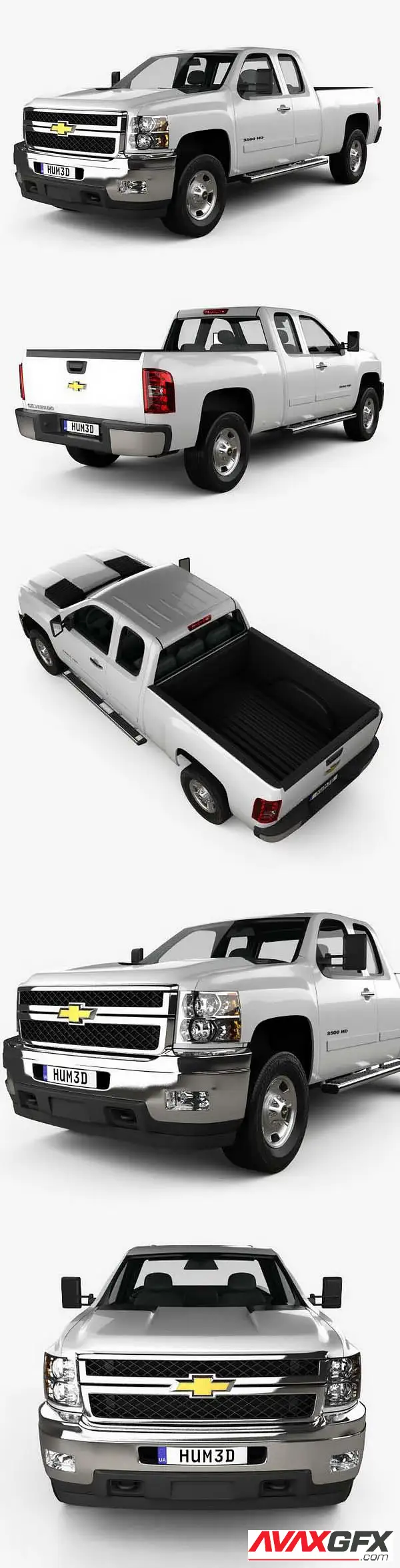 Chevrolet Silverado HD Extended Cab Standard Bed 2011 3D Model