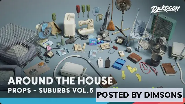Unreal Engine Props Suburbs VOL.5 - Around the House Retro (Nanite and Low Poly) v5.4