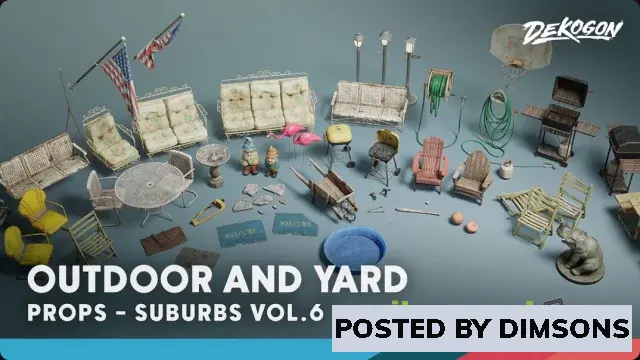 Unreal Engine Props Suburbs VOL.6 - Outdoor and Yard (Nanite and Low Poly) v5.4