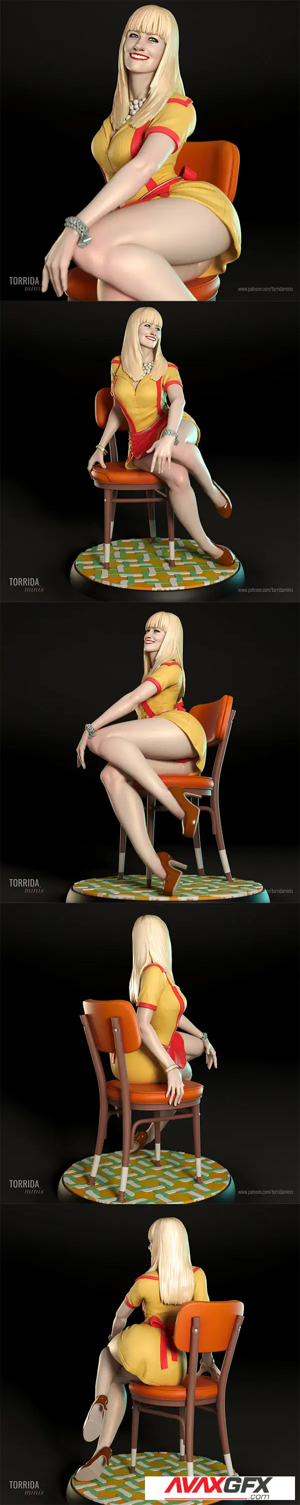 Torrida Minis – 2 Broke Girls – Caroline Channing – 3D Print