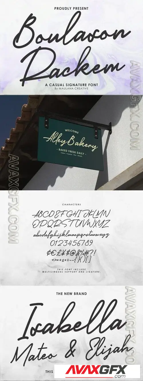 Boulason Rackem Casual Monoline Signature Font WNT9KJV