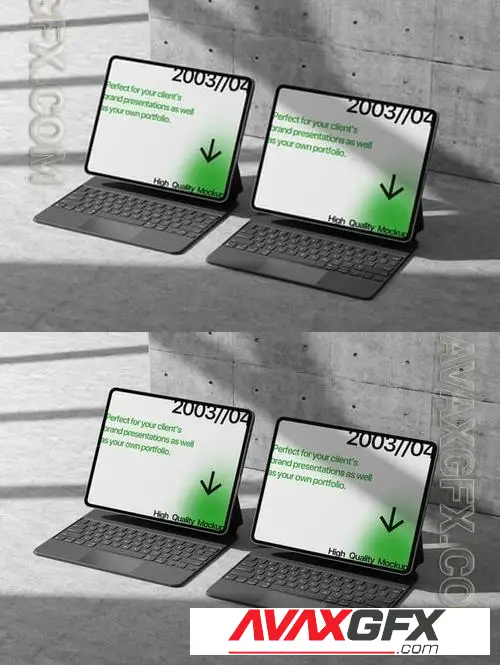 Tablet Keyboard Presentation Mockup Scene 5NSBBP6