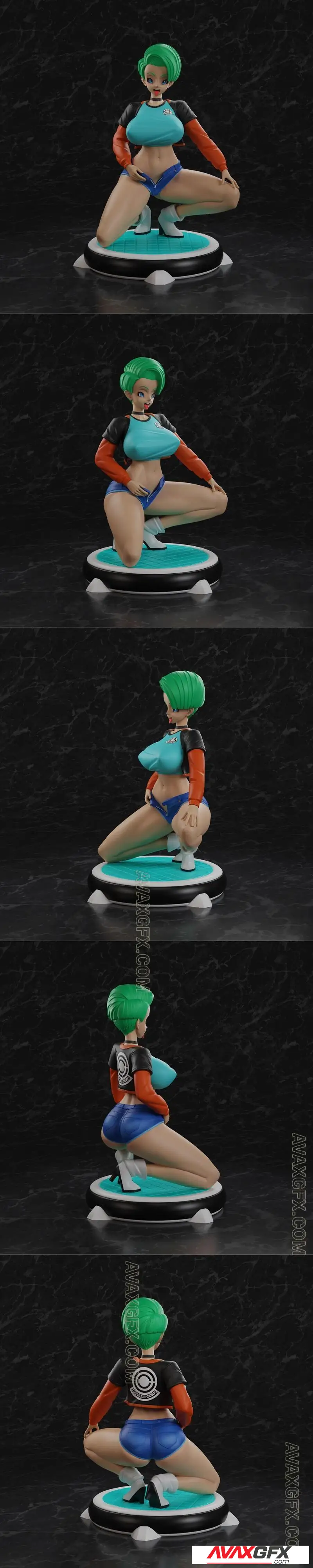 PolyBitsArt - Dragon Ball - Bulma - STL 3D Model