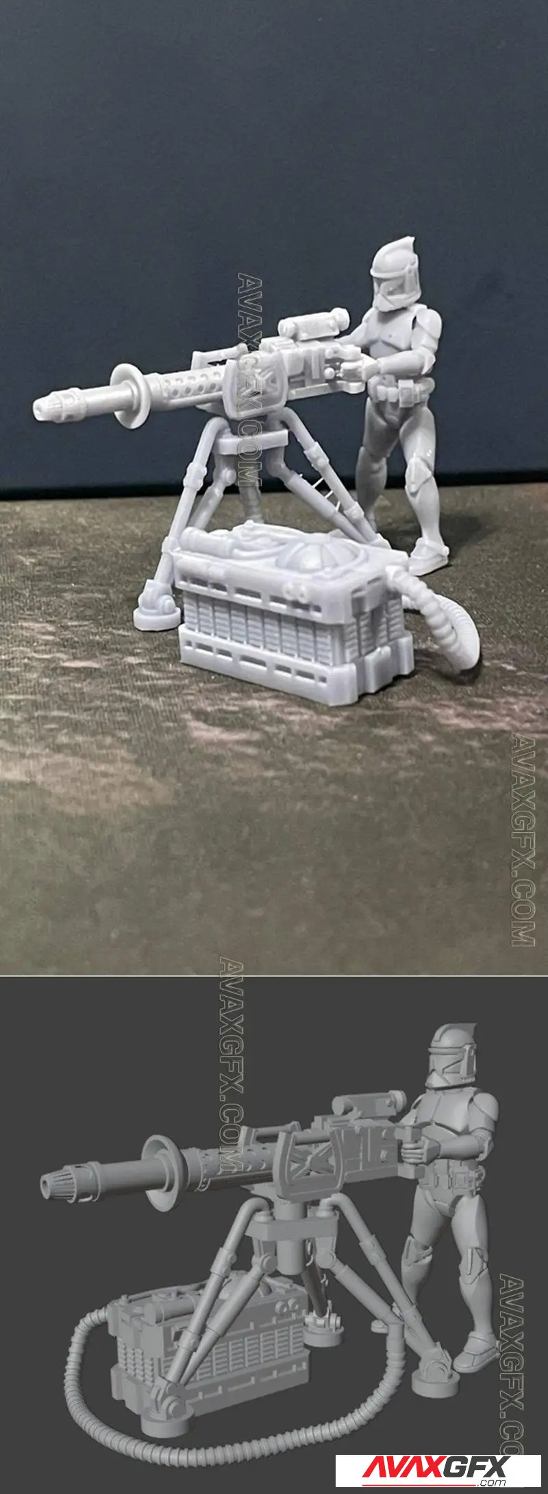 Dark Fire E-WEB Clone Trooper - STL 3D Model