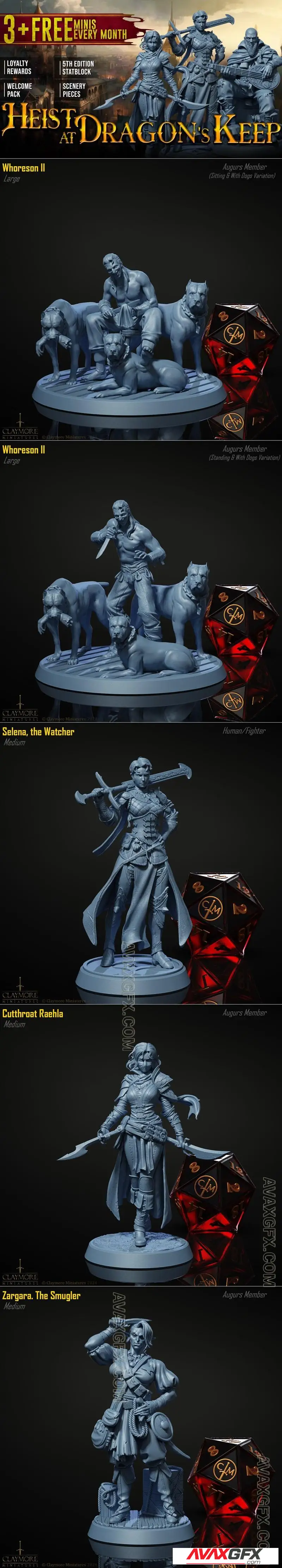 Claymore Miniatures - Heist at Dragon's Keep - STL 3D Model