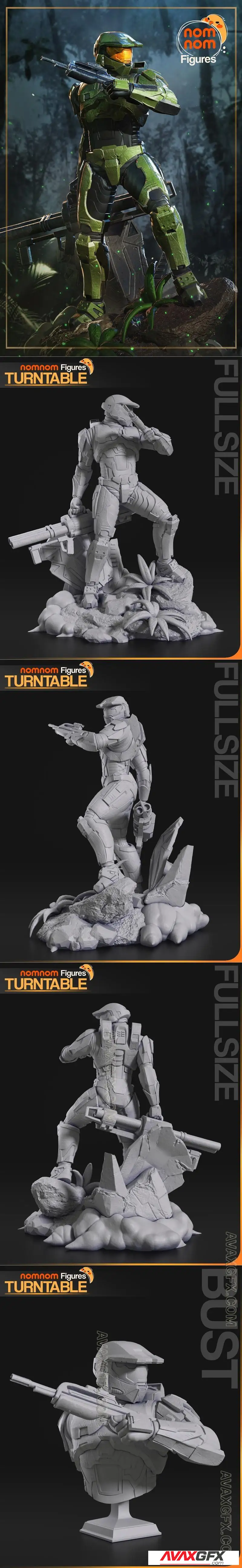 Nomnom Figures - Master Chief from HALO - STL 3D Model
