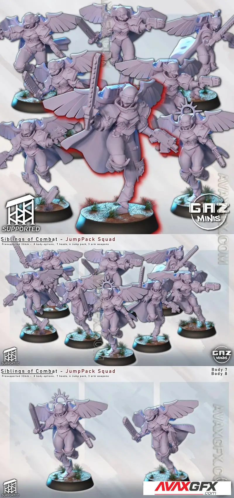Gaz Minis - SoC Jump Packs - STL 3D Model