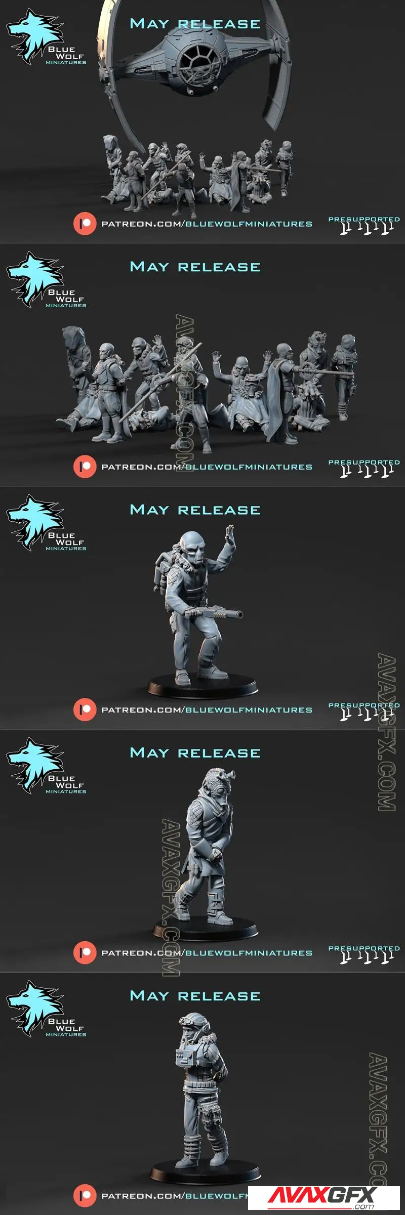 Blue Wolf Miniatures May 2024 - STL 3D Model