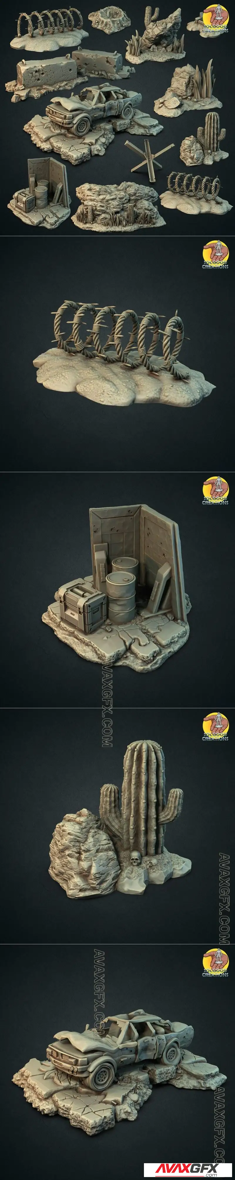 SolGood Creations - Wasteland Terrain - STL 3D Model