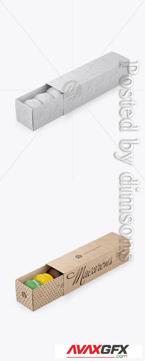 Opened Kraft Paper Box Mockup - Half Side View (High-Angle Shot) 27987