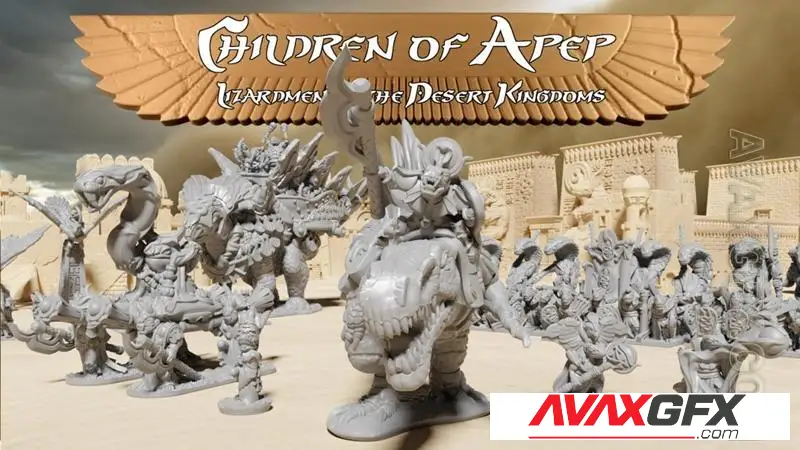 Children of Apep - Lizardmen of the desert kingdoms - STL 3D Model