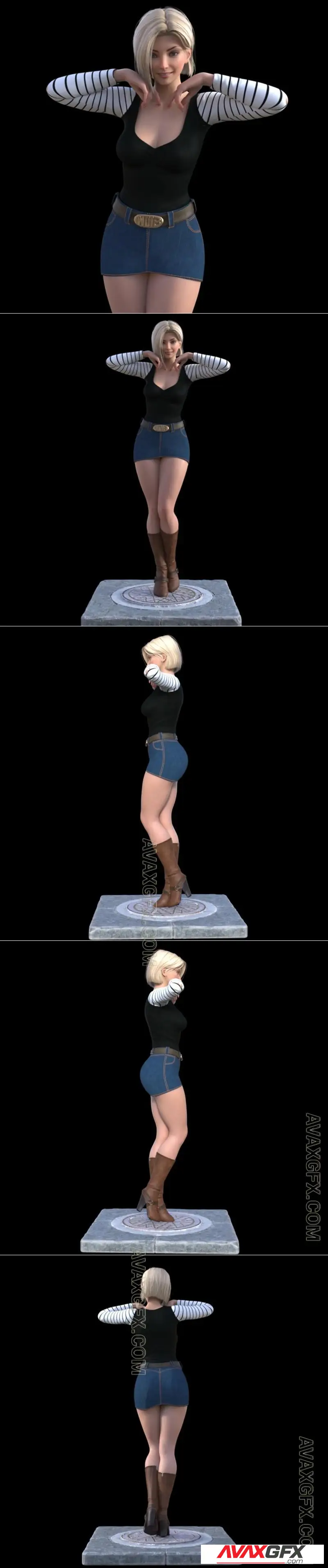Android 18 On base 2 - STL 3D Model