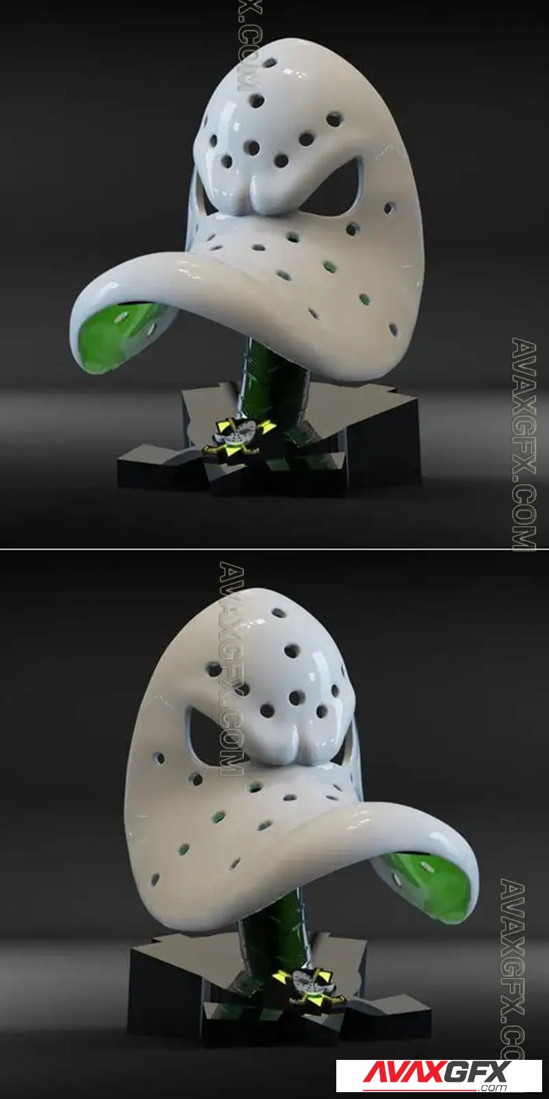 Mighty Ducks Mask w Stand - STL 3D Model