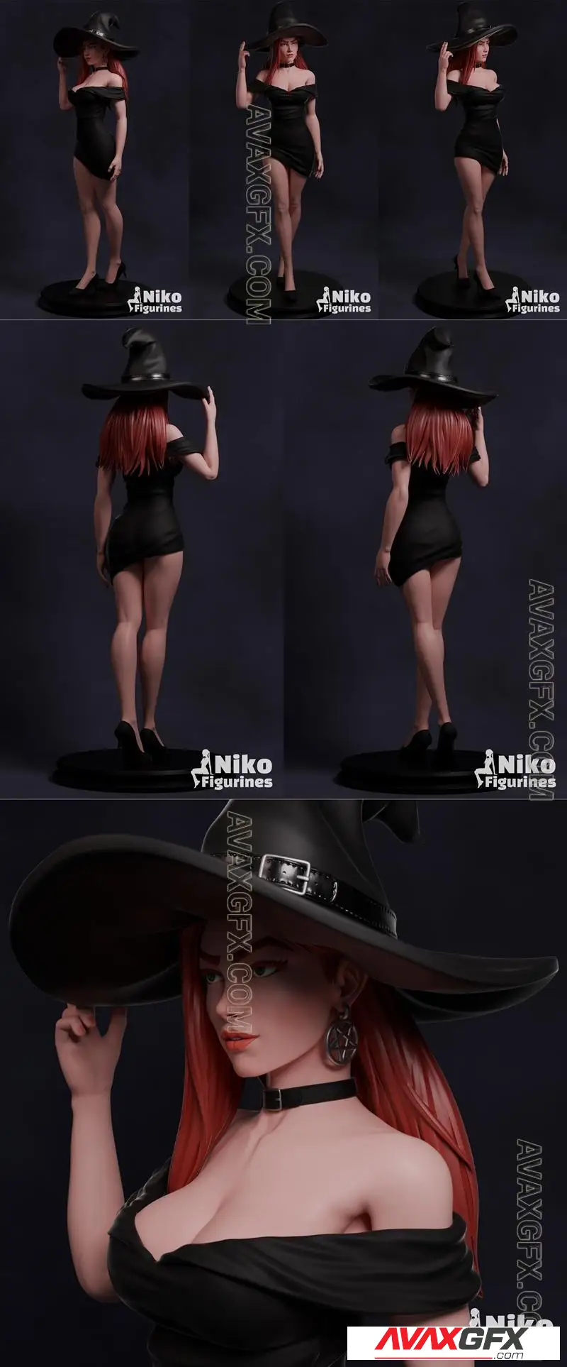 Niko Figurines - Elegant Witch - STL 3D Model