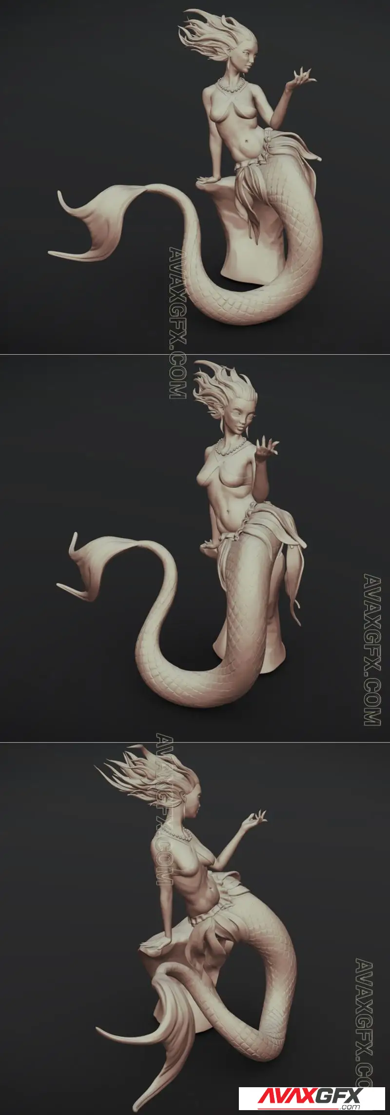Mermaid Zbrush Sculpt - STL 3D Model