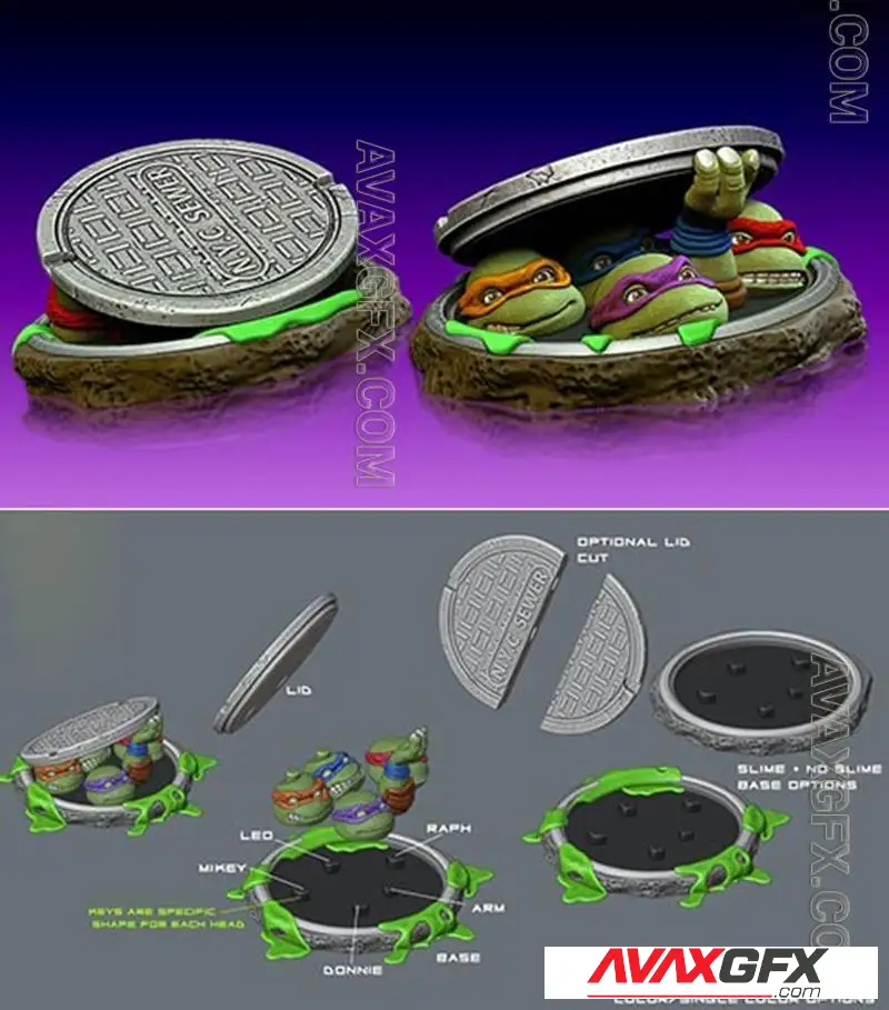 Hex3D - TMNT Sewer - STL 3D Model