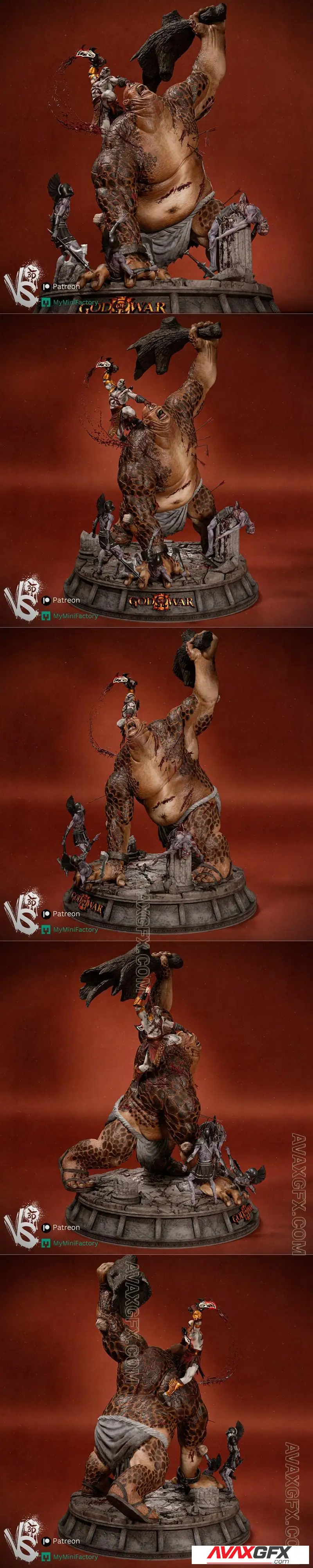 VS3D - Kratos vs Cyclope - God of War Diorama - STL 3D Model