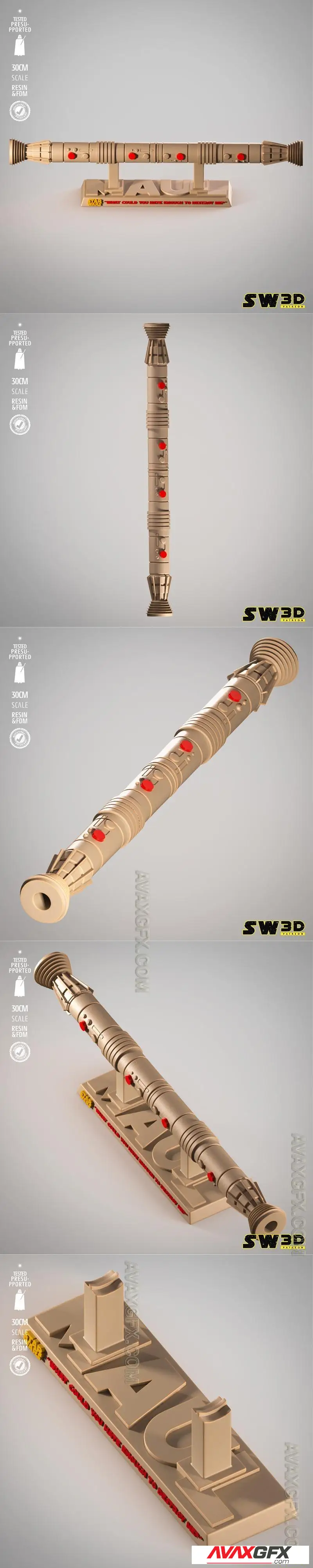 SW3D - Darth Maul Original Lightsaber - STL 3D Model
