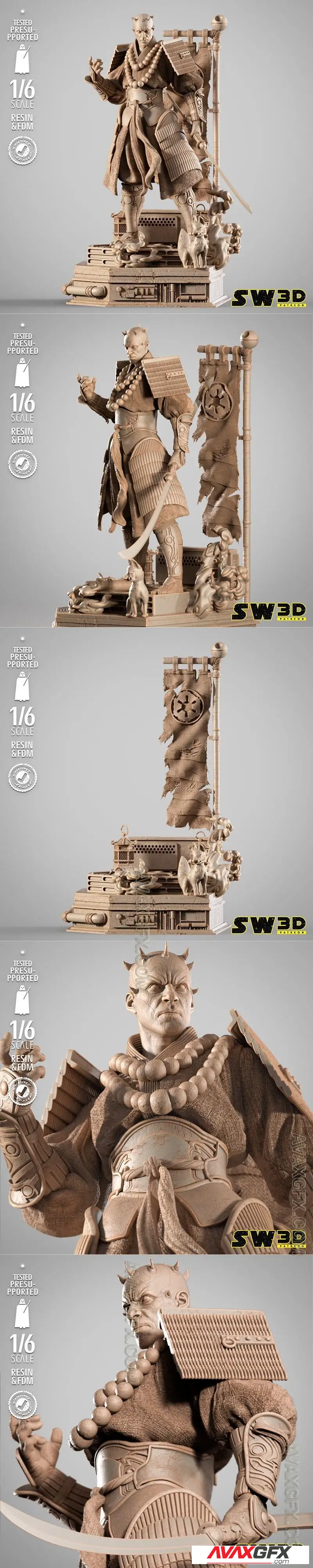 SW3D - Darth Maul Samurai Sculpture - STL 3D Model