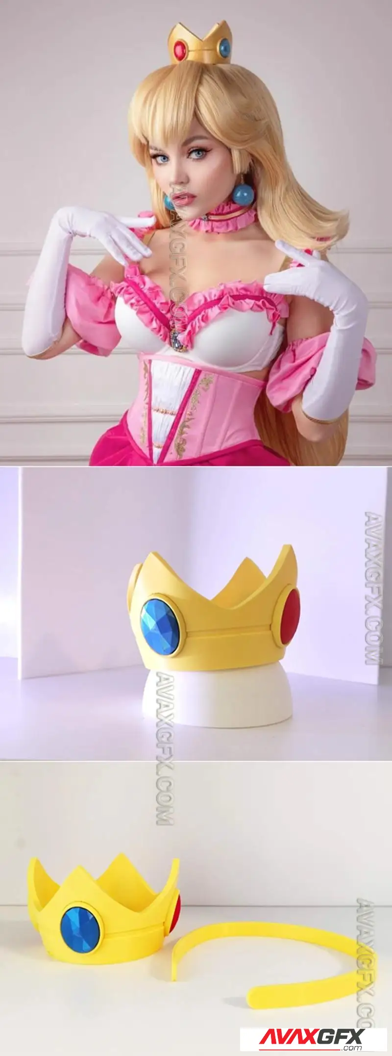 Princess Peach Crown - STL 3D Model