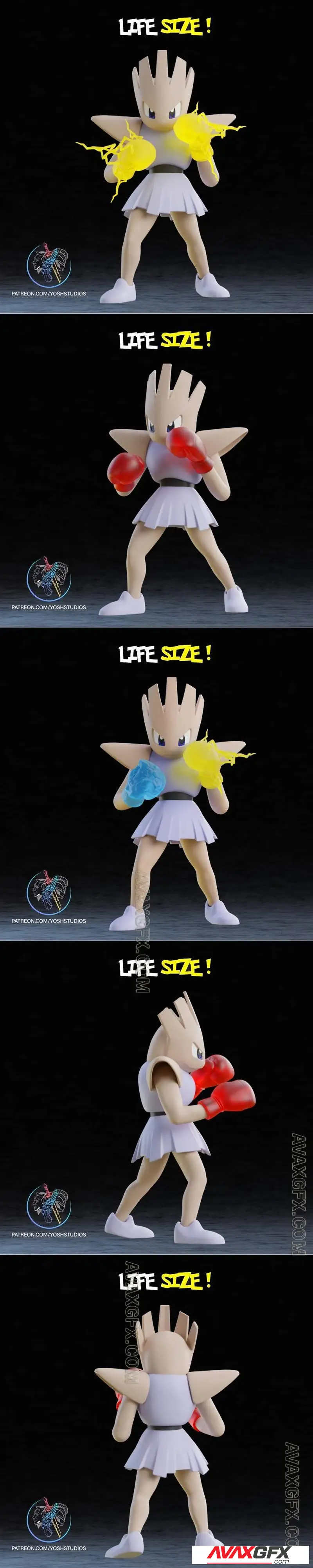Yosh Studios - Life Size Hitmonchan - STL 3D Model