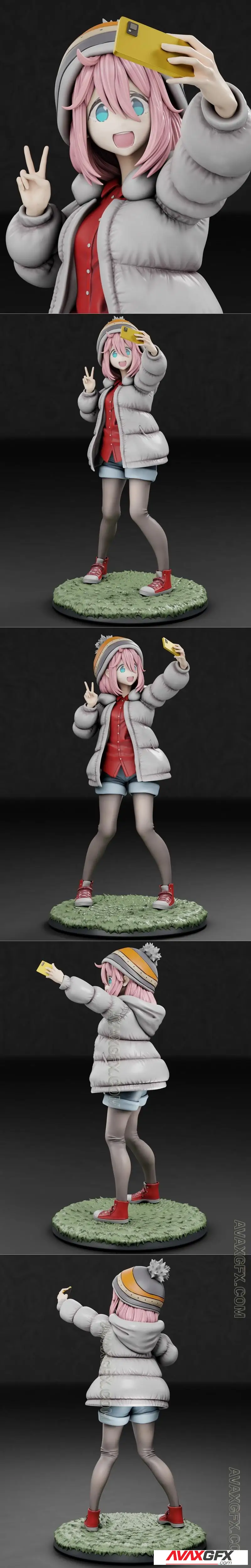 Gr8Tech - Laid-Back Camp - Nadeshiko Kagamihara - STL 3D Model